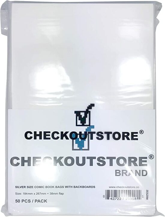 CheckOutStore Crystal Clear Comic Book Resealable Bags with Backing Boards